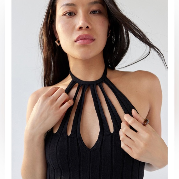 NWT Urban Outfitters Davina Cutout Halter Mini Dress - Picture 4 of 7